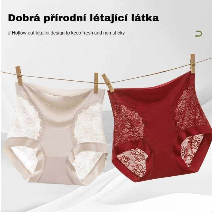 🎀🔥【Časově omezená sleva 50 %】Dámské krajkové kalhotky, bezešvé provedení, vysoká elasticita, tvarování bříška a zvednutí hýždí【balení 5 ks】