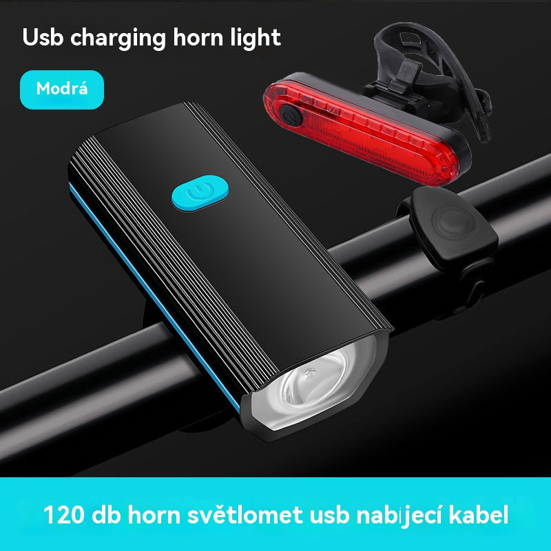 🔥【50% zľava】Svetlá na bicykel, nočné svetlá, vodeodolné, super jasné, s klaksónom a zadným svetlom, vďaka čomu je jazda v noci bezpečnejšia!