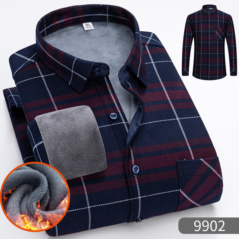 🔥【Αγοράστε 1 και λάβετε 1 δωρεάν】👔【L-5XL】Φθινόπωρο Χειμώνας μακρυμάνικο ζεστό πουκάμισο