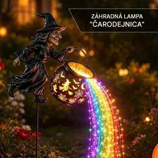 🧙‍♀️🎃 Záhradné svetlo Čarodejnícky kotol s LED svetlami – Úžasná vonkajšia dekorácia 🔮✨