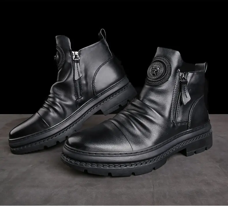 ⏳🔥Descuento del 20 %🔥Nuevos modelos de otoño e invierno 【39-44】 nuevas botas de piel para hombre, piel de vacuno de alta calidad, hechas a mano.