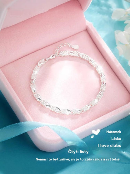 😀👉【Časově omezená sleva −50 %】💖🍀Nový dámský náramek ze stříbra 925 se čtyřlístkem, módní a stylový