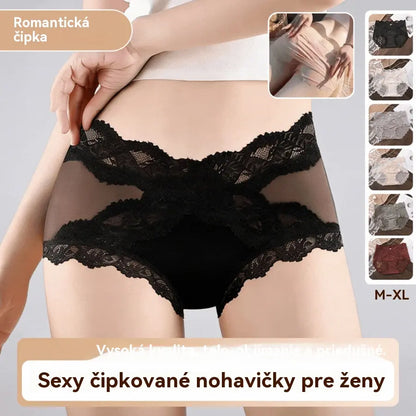 🔥【1 sada za 6 ks.】🍑 Čipkované nohavičky s vysokým pásom, ktoré zvýraznia vaše boky – získajte okamžite dokonalé pozadie! ✨