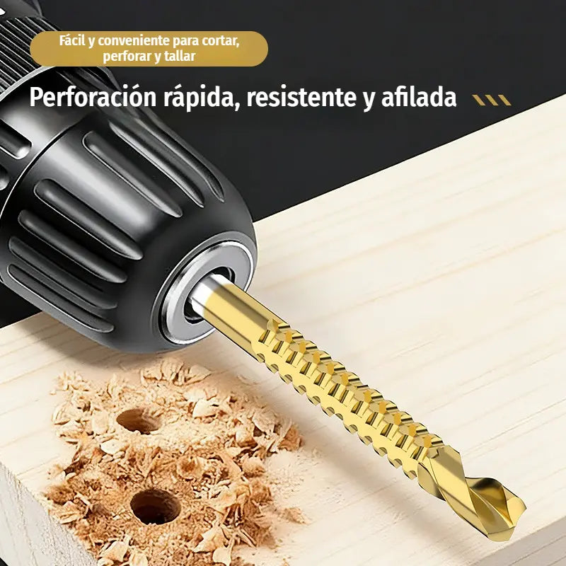 🛠️🔧(6 komada) 2-u-1 svrdlo za čelik s titanskim premazom - šesterokutni prihvat, pogodno za bušenje i urezivanje u drvu i metalu🔩