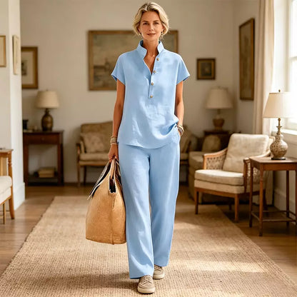 ✨Traje de mujer 2026, nuevo estilo, algodón y lino.