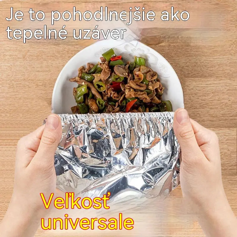 ✨【Balenie 50 kusov】♻️🍲Opakovane použiteľné viečka z potravinárskej hliníkovej fólie