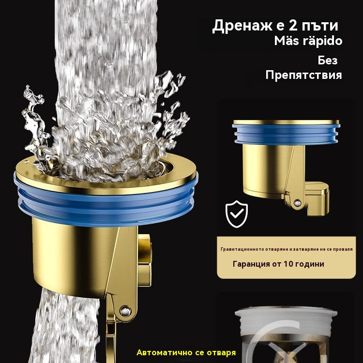 🔥🔥【Купете 1, вземете 1 БЕЗПЛАТНО!】 Универсален месингов подов сифон с анти-миризма дезодорираща сърцевина 🚿✨