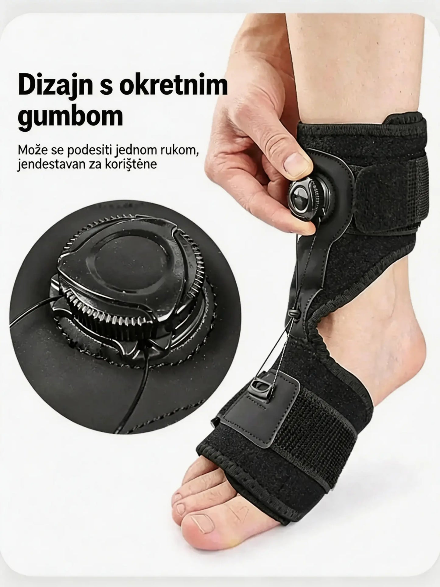 💥 -50% 🦶【2 kom.】Ortoza za spušteno stopalo – Podešavanje kotačićem, stabilizacija i udobnost tijekom cijelog dana.