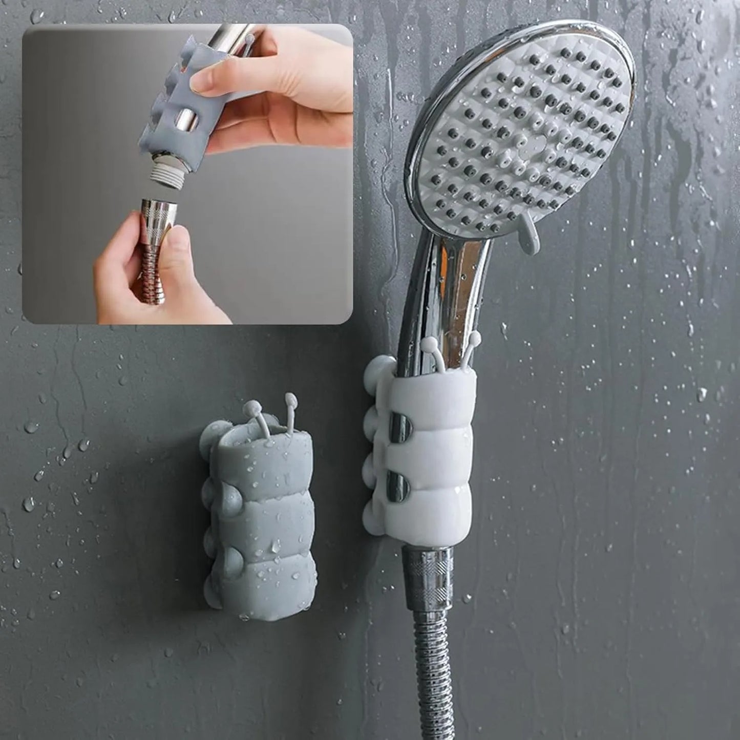 🚿【Compra 5 y llévate 5 gratis】Nuevo soporte de silicona adhesivo para cabezal de ducha