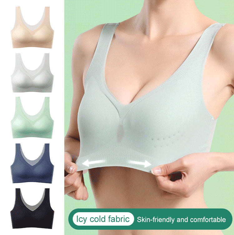 ✨👙【M-5XL】Sujetador sin costuras ultrafino de seda helada: fresco y cómodo.