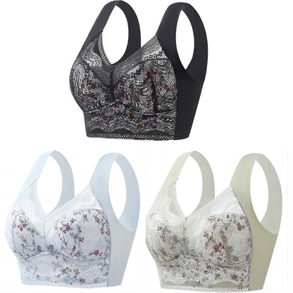 💕🎁【Limitovaná ponuka Kúp 3 a získaj 3 zdarma】Bestseller bezšvová veľká podprsenka z ľadového hodvábu, priedušná a nastaviteľná