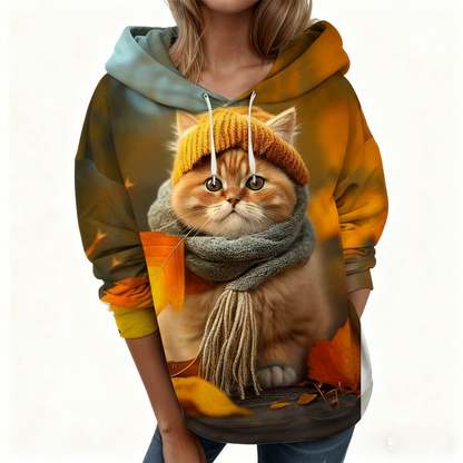 🐱🐱【S-6XL】Nové dámske zimné tričko, roztomilý mačacie vzor