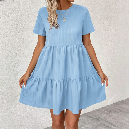 ✨👗 [S-4XL] Nuevo vestido holgado de color liso para primavera/verano