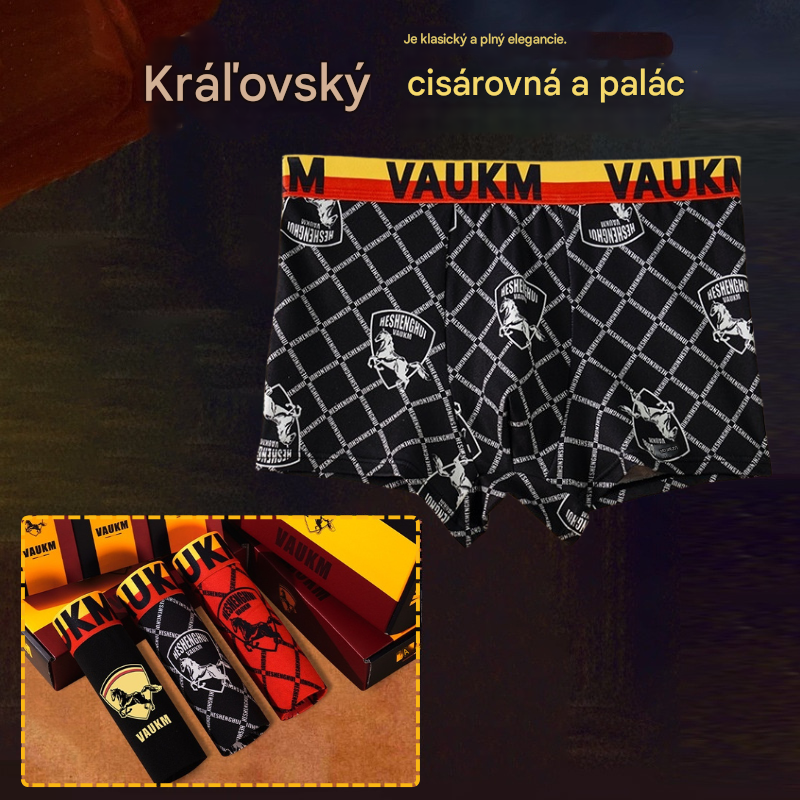 💥【Kúpte 2 a získajte 1 zadarmo】🔥Pánska priedušná spodná bielizeň z ľadového hodvábu, pohodlná a bezšvová, pre väčšie veľkosti, so štýlovou potlačou