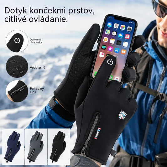 🔥🔥❄️⛷️Teplé jesenné/zimné rukavice vhodné na outdoorovú cyklistiku, turistiku a lyžovanie: Nepremokavé a vetruodolné rukavice s flísovou podšívkou🧤