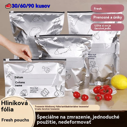 🥩🔥【10 malých + 10 stredných + 10 veľkých】Vrecko z hliníkovej fólie potravinárskej kvality so zipsom na zachovanie čerstvosti, vhodné do domácej chladničky