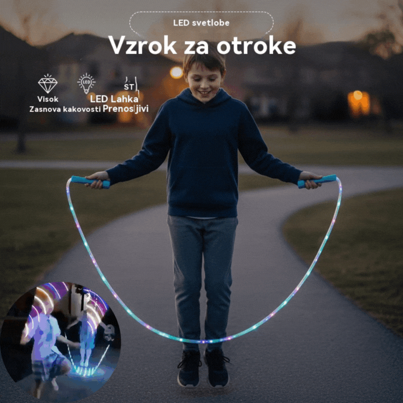 🏃🌈 LED svetleča preskakovalna vrv za otroke