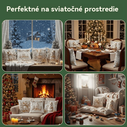 🎅【Vianočná zľava 50%】🎄 Obliečka na vankúš s vianočnou tematikou 【4-dielna sada】
