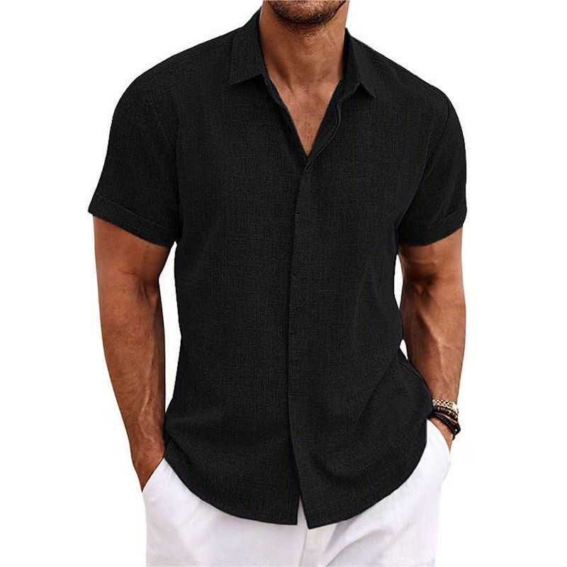 🏖️👕【S-3XL】Nueva camisa masculina de manga corta estilo playa, algodón y lino, talla grande