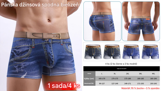 🩳50% OFF【4 kusy】Pánske priedušné bavlnené boxerky
