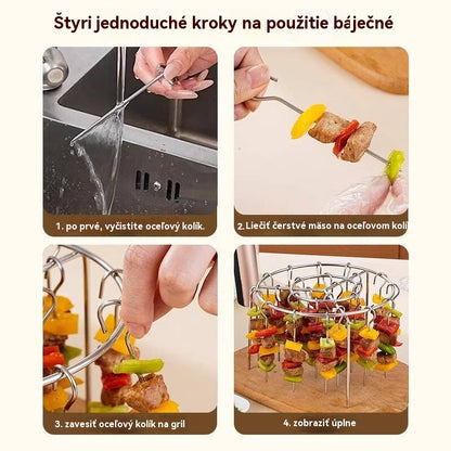 🔥【Polovičná cena – posledný deň】🍖 Odnímateľný grilovací stojan, okrúhly závesný gril z nehrdzavejúcej ocele