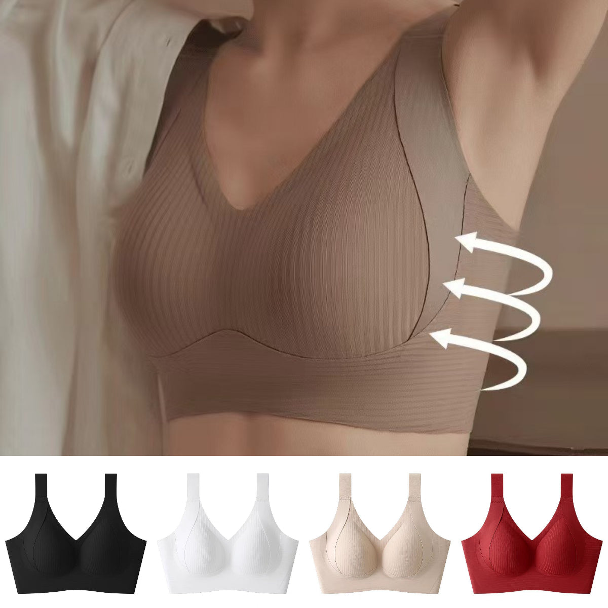 😍【40-95 kg】【Paquete de 2】Sujetador inalámbrico de una pieza para mujer❤️