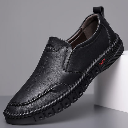 👞Kup jedną parę, drugą otrzymasz gratis【39-44】2025 nowe męskie skórzane buty casualowe z miękką podeszwą, antypoślizgowe, oddychające, skórzane buty