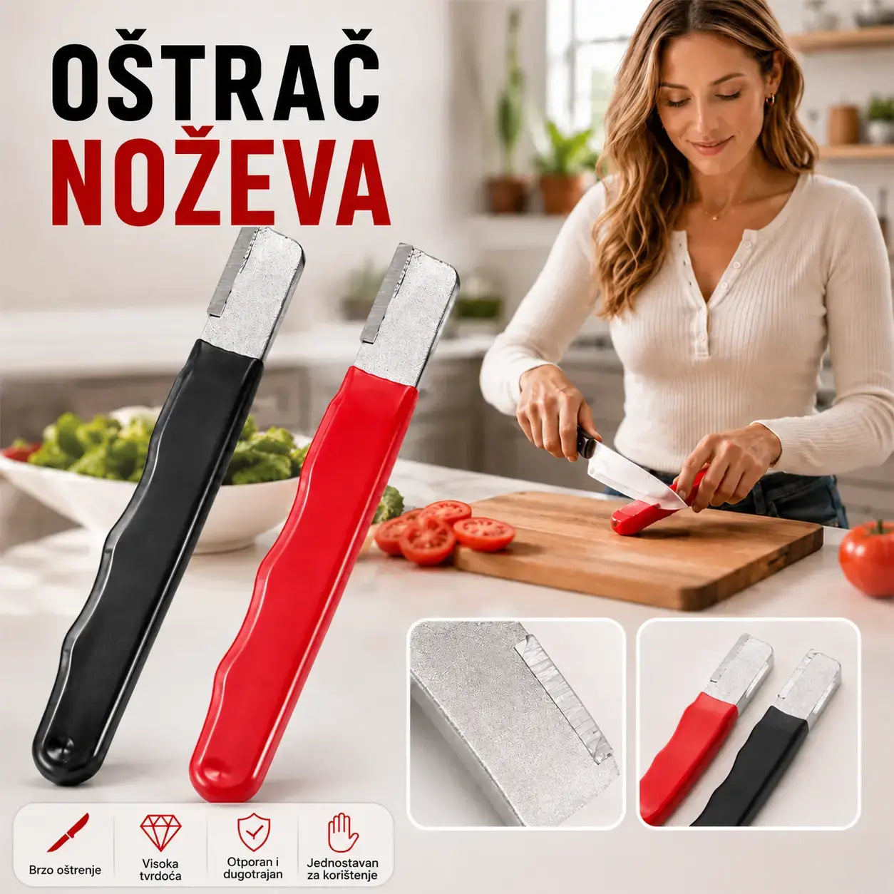 【Set od 2 dijela】Prijenosni alat za brzo oštrenje noževa, pogodan za vrtne škare, kuhinjske noževe i strugalice.