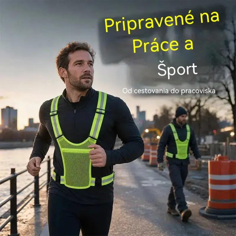 【🔥2 kusy】Reflexná vesta s vysokou viditeľnosťou, nastaviteľná, s vreckami, bezpečné vybavenie na behanie.