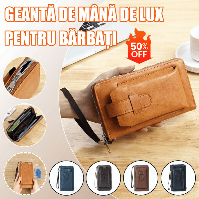 🔥💼 Portofel bărbătesc din piele naturală, stil modern