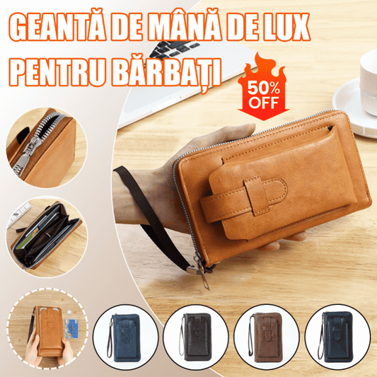 🔥💼 Portofel bărbătesc din piele naturală, stil modern