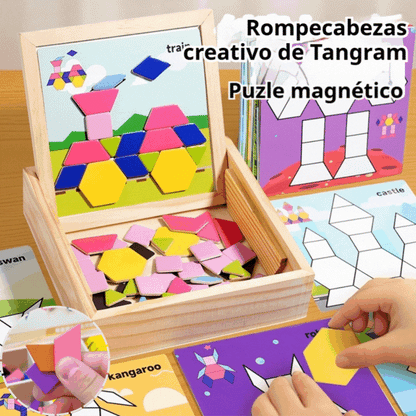 🎁🌟【Limitovaná ponuka Kúp 1 a získaj 1 zdarma】 Nová detská magnetická geometrická logická hra Tangram