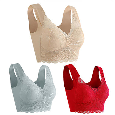💥【50% OFF】【40kg-110kg】Nová dámska pohodlná a priedušná podprsenka (3 kusov)