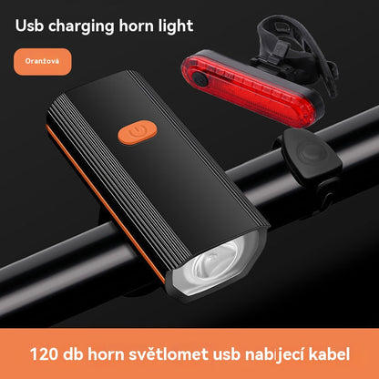 🔥【50% zľava】Svetlá na bicykel, nočné svetlá, vodeodolné, super jasné, s klaksónom a zadným svetlom, vďaka čomu je jazda v noci bezpečnejšia!