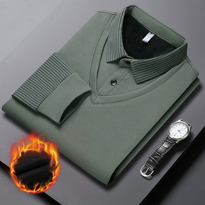 💖🧡39%OFF【M-4XL】Camisa POLO de dos piezas con retazos falsos a rayas