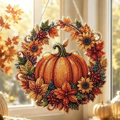 🔥Horúci výpredaj! 50% zľava!✨⚡ Predaných viac ako 50 000 kusov! 🎁🍂 Prívesok - tekvicový veniec - sada na maľovanie vlastnými rukami