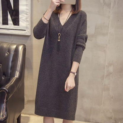 ✨👗【Precio especial -50%】Vestido de punto suelto de gran tamaño, más vendido