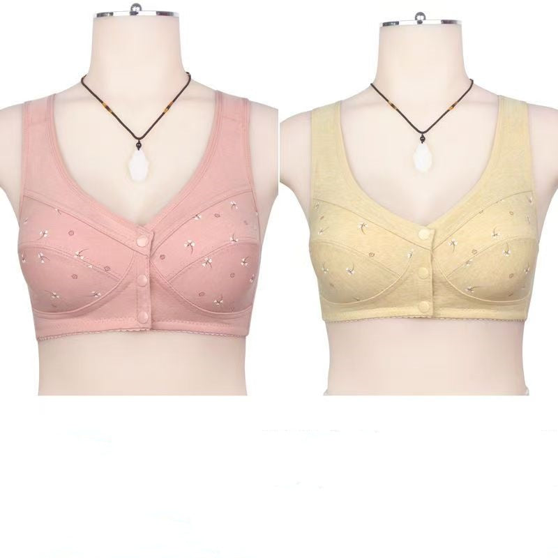 ✨🎉50% zľava 【balenie 2 kusov】💞【40-105 kg】Elegantná podprsenka z čistej bavlny so zapínaním vpredu, vhodná pre ženy stredného veku