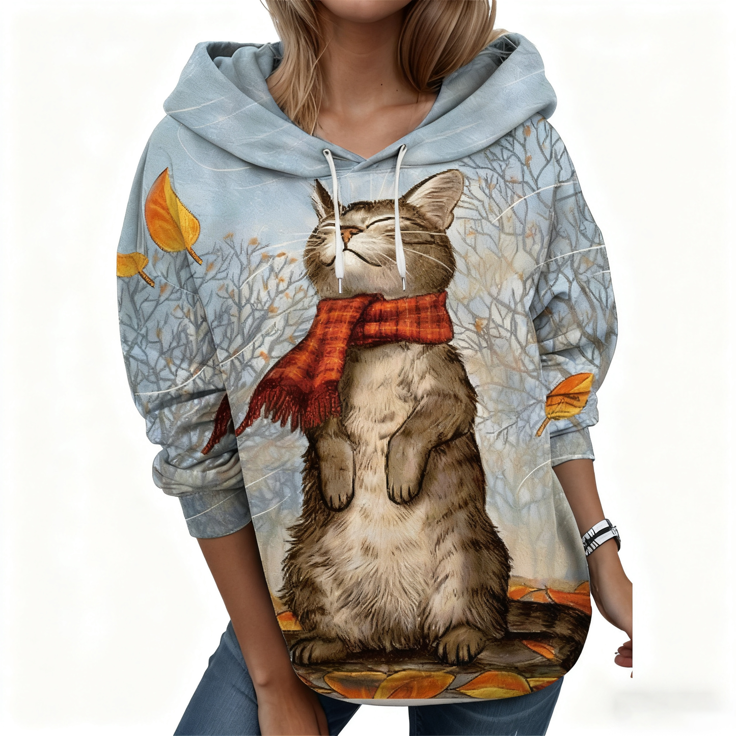 🐱🐱【S-6XL】Nové dámske zimné tričko, roztomilý mačacie vzor