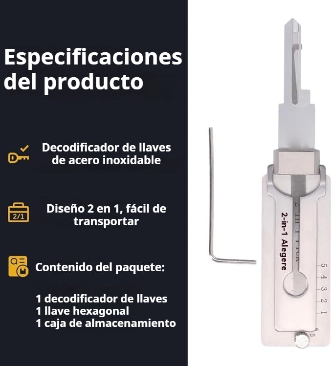🔥🔐【Oferta limitada – 50%】Descodificador de llaves de acero inoxidable más vendido