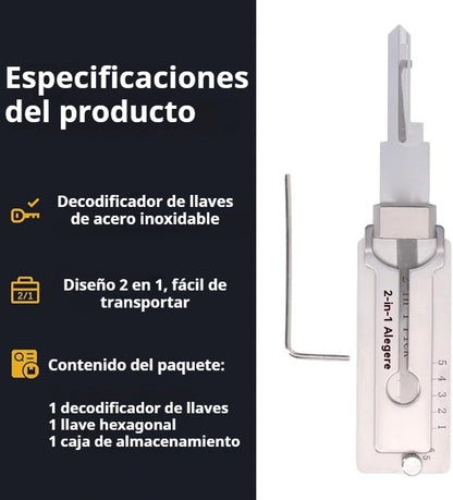 🔥🔐【Oferta limitada – 50%】Descodificador de llaves de acero inoxidable más vendido