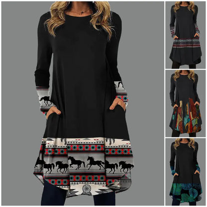 👗50% OFF🍁【S-5XL】Dámske etnické módne ležérne šaty