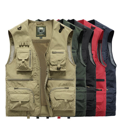 🌴Wyprzedaż końcowosezonowa🎣【S-5XL】2025 Nowa wiosenno-jesienna kamizelka robocza/wędkarska Oddychająca i trwała Wielokieszeniowa unisex