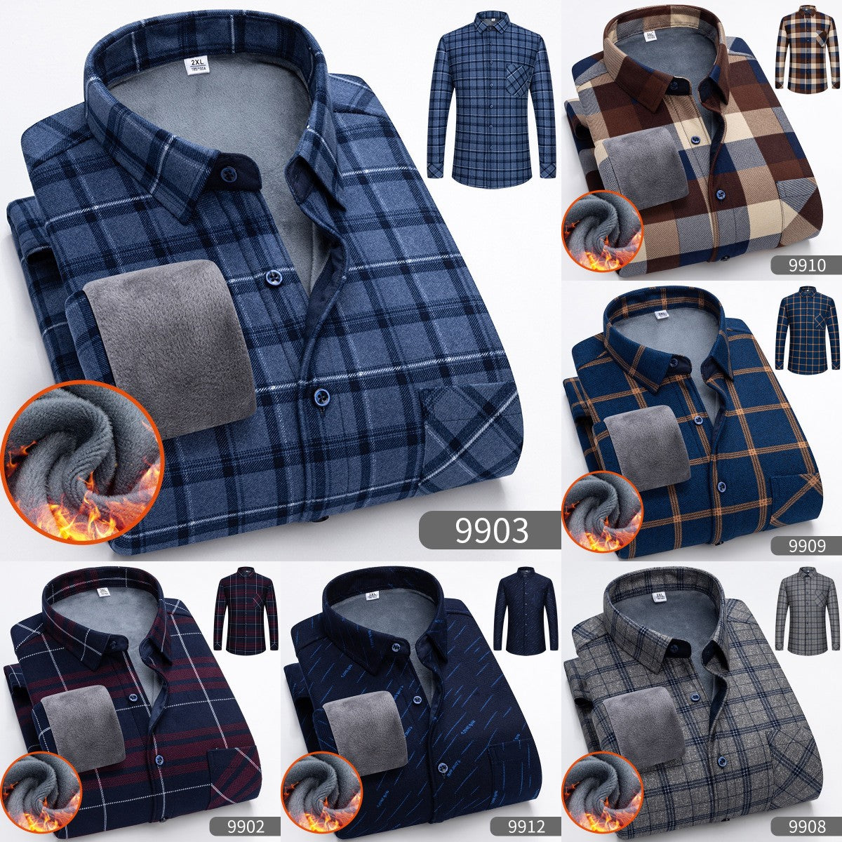 🔥【Αγοράστε 1 και λάβετε 1 δωρεάν】👔【L-5XL】Φθινόπωρο Χειμώνας μακρυμάνικο ζεστό πουκάμισο