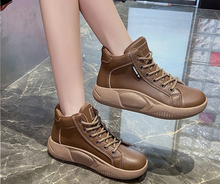 💖【Сезонна промоция -50%】👟 Ретро кожени обувки с дебела подметка, модерни и универсални