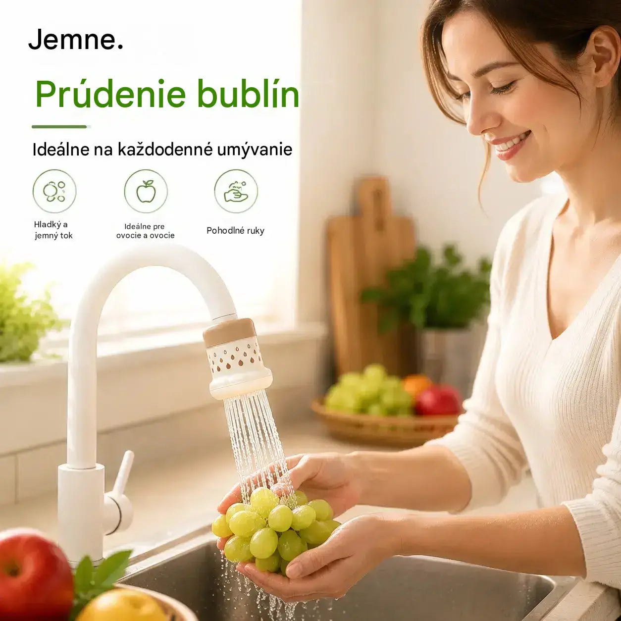 💦 Vodovodný filter odolný voči striekajúcej vode – 360° – Šetrí vodu viac a je efektívnejší, lepšie výsledky umývania