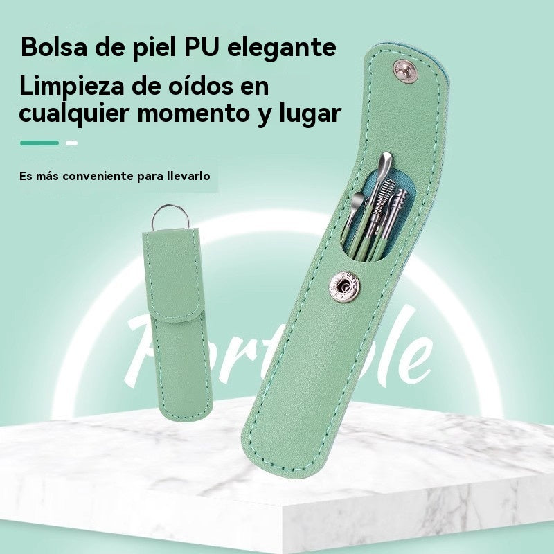 👂Juego de 6 herramientas para eliminar cerumen con tubo de almacenamiento | Kit completo para el cuidado auditivo: ¡herramienta seis en uno! 👂