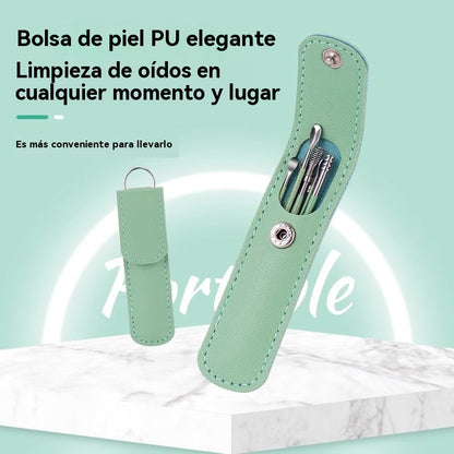 👂Juego de 6 herramientas para eliminar cerumen con tubo de almacenamiento | Kit completo para el cuidado auditivo: ¡herramienta seis en uno! 👂