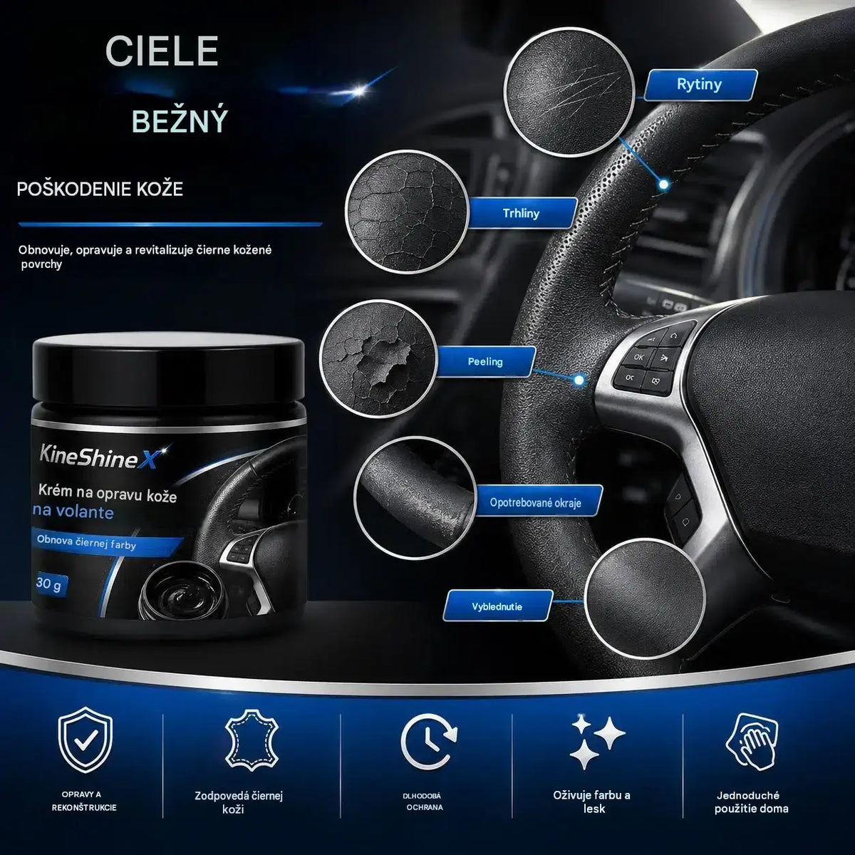 🚗✨Krém na starostlivosť o volant z pravej kože — Opravuje, vyživuje a predlžuje životnosť