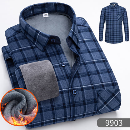 🔥【Αγοράστε 1 και λάβετε 1 δωρεάν】👔【L-5XL】Φθινόπωρο Χειμώνας μακρυμάνικο ζεστό πουκάμισο